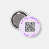 Uw QR-code en tekst gepersonaliseerde magneet sjab (Voorkant / Achterkant)