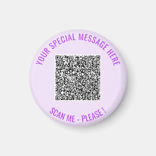 Uw QR-code en tekst gepersonaliseerde magneet sjab