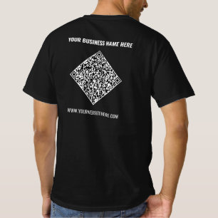 Uw QR-code en tekst promotionele T-shirt met merkn