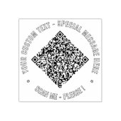 Uw QR-code en tekst Ronde Rubber Stamp Sjabloon Rubberstempel (Afrduk)