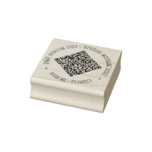 Uw QR-code en tekst Ronde Rubber Stamp Sjabloon Rubberstempel