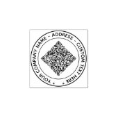 Uw QR-code en tekst Ronde Rubber Stamp Sjabloon Rubberstempel (Afrduk)