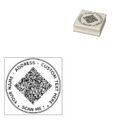 Uw QR-code en tekst Ronde Rubber Stamp Sjabloon Rubberstempel (Gestempeld)