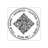 Uw QR-code en tekst Ronde Rubber Stamp Sjabloon Rubberstempel (Afrduk)