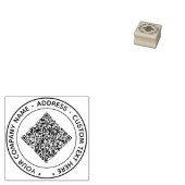 Uw QR-code en tekst ronde rubberen stempel sjabloo (Gestempeld)