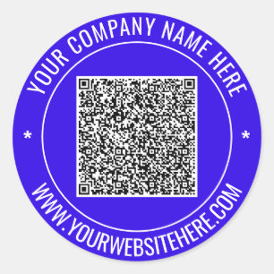 Uw QR Code en Tekst Ronde Sticker Kies Kleuren