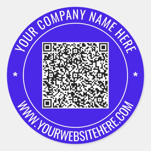 Uw QR Code en Tekst Ronde Sticker Kies Kleuren (Voorkant)