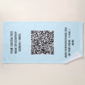 Uw QR-Code en Tekst Strandhanddoek Aangepaste Kleu Strandlaken (Voorkant)