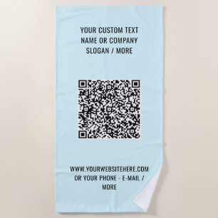 Uw QR-Code en Tekst Strandhanddoek Aangepaste Kleu Strandlaken