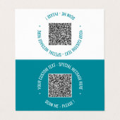Uw QR-code en tekst Visitekaartje aangepaste kleur (Buitenkant ongevouwen)