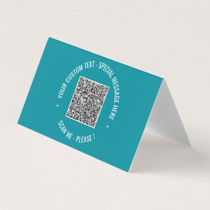 Uw QR-code en tekst Visitekaartje aangepaste kleur