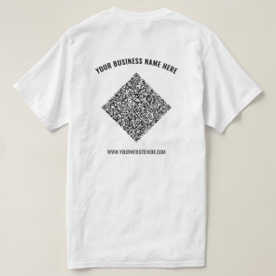 Uw QR-code en tekst Zakelijk T-shirt Sjabloon