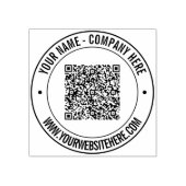 Uw QR-code en tekst Zakelijke ronde rubberen stemp Rubberstempel (Afrduk)