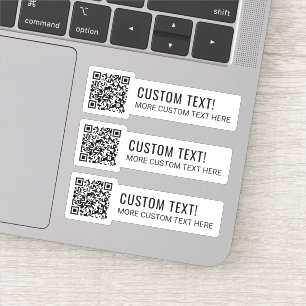 Uw QR-code en twee regels tekst Sticker