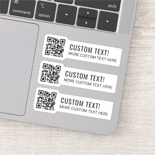 Uw QR-code en twee regels tekst Sticker