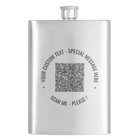 Uw QR-code Flask Gift Scan Info en aangepaste teks Flacon (Voorkant)