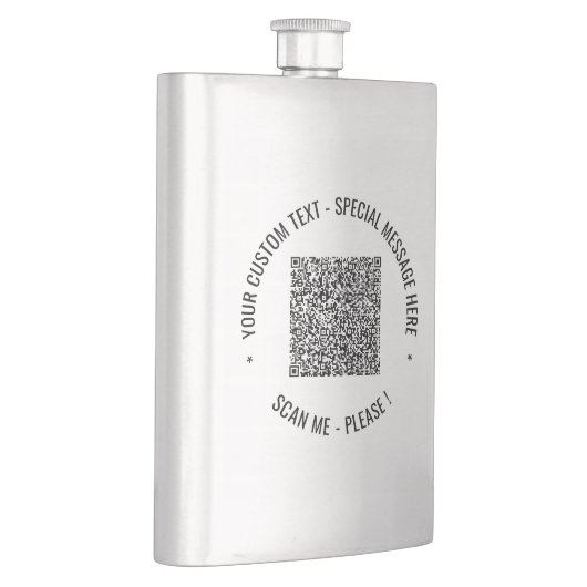 Uw QR-code Flask Gift Scan Info en aangepaste teks Flacon (Rechts)