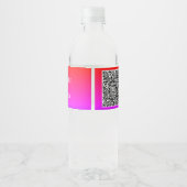 Uw QR-code flesetiketten Voorbeeld aangepaste teks Waterfles Etiket (Achterkant)