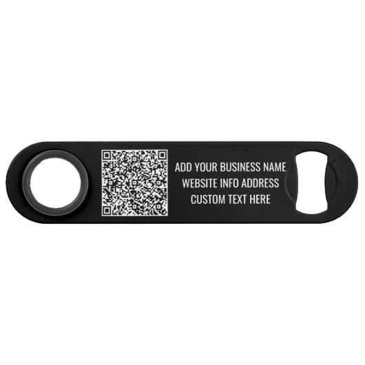 Uw QR-code gebrandmerkt Aangepaste tekstbalk Sleut Speed Flessenopener (Achterkant Horizontaal)