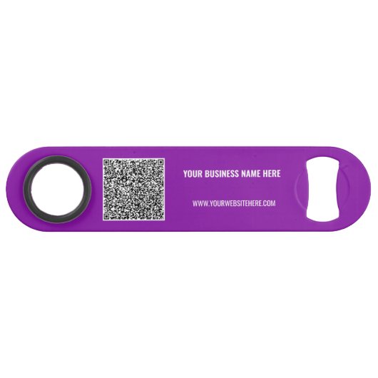 Uw QR-code gebrandmerkte tekstbalk Sleutel Voorbee Speed Flessenopener (Achterkant Horizontaal)