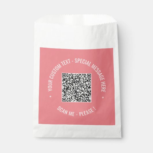 Uw QR-code geschenkzakje voorbeeld met eigen tekst Bedankzakje (Voorkant)