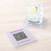Uw QR Code Glass Onderzetter Voorbeeld aangepaste (Schuin)