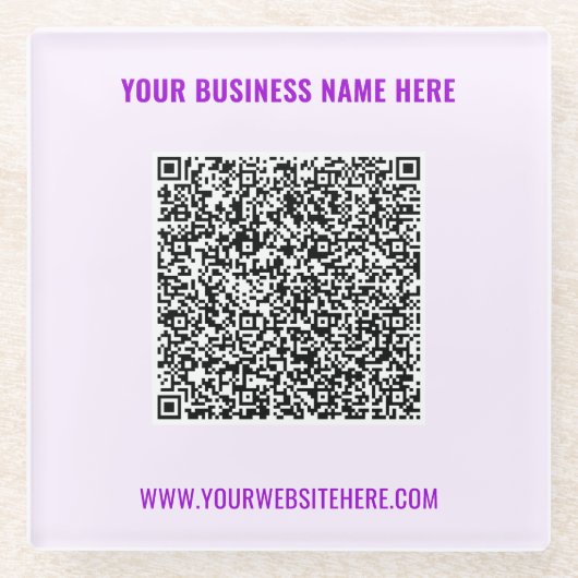 Uw QR Code Glass Onderzetter Voorbeeld aangepaste (Voorkant)