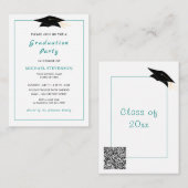 Uw QR Code Graduation Party Invitation Sjabloon (Voorkant / Achterkant)