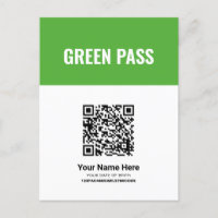 Uw QR Code Green Vaccine Certificate Pass Card