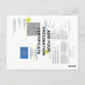 Uw QR Code Green Vaccine Certificate Pass Card Briefkaart (Achterkant)