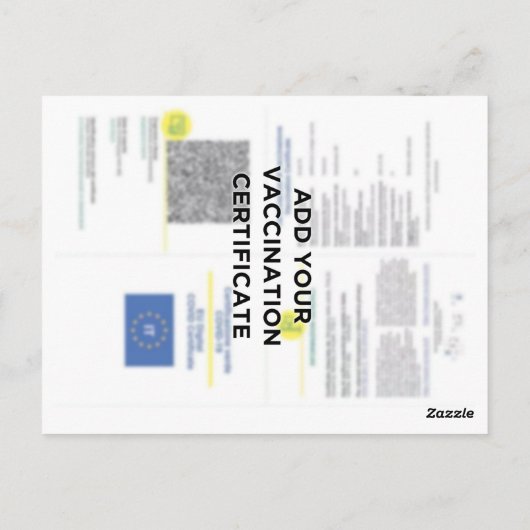 Uw QR Code Green Vaccine Certificate Pass Card Briefkaart (Achterkant)