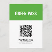 Uw QR Code Green Vaccine Certificate Pass Card Briefkaart (Voorkant)