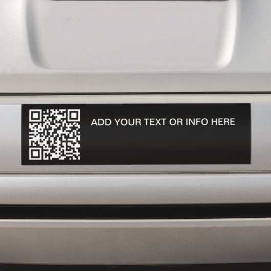 Uw QR-code hier is eenvoudige zwart-witte tekst Bumpersticker