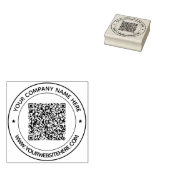 Uw QR-code Info Bedrijfsnaam Ronde Rubber Stamp Rubberstempel (Gestempeld)