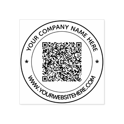 Uw QR-code Info Bedrijfsnaam Ronde Rubber Stamp Rubberstempel (Afrduk)