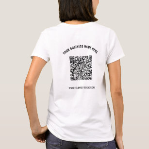 Uw QR Code Info en Custom Text Business T-Shirt