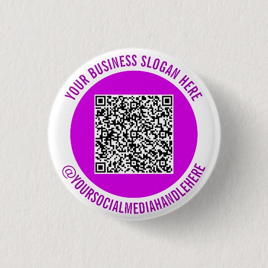Uw QR-code info sociale media promotieknop Ronde Button 3,2 Cm (Voorkant)