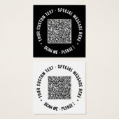 Uw QR Code Info Tekst Aangepaste kleuren Profielka Vierkante Visitekaartjes (Voorkant /achterkant)