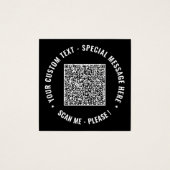 Uw QR Code Info Tekst Aangepaste kleuren Profielka Vierkante Visitekaartjes (Voorkant)