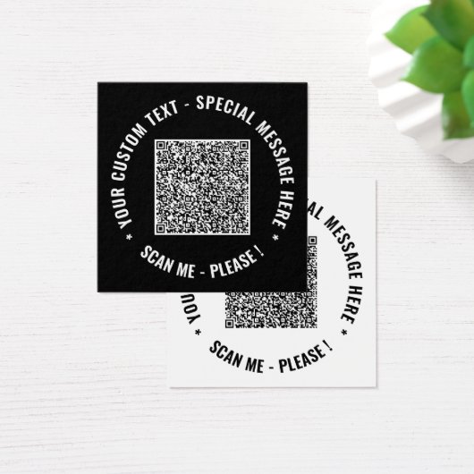 Uw QR Code Info Tekst Aangepaste kleuren Profielka Vierkante Visitekaartjes (Bureau)