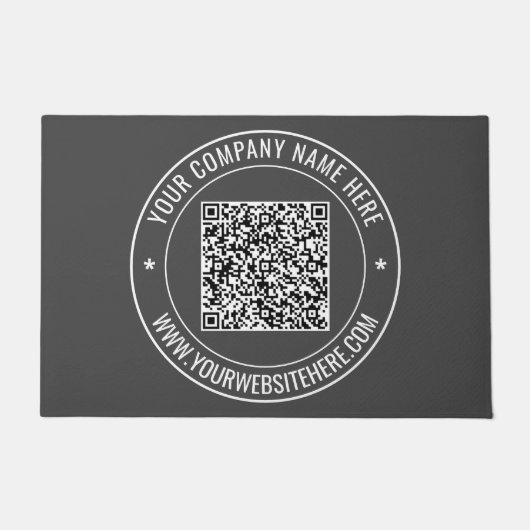 Uw QR Code Info Tekst Business Promotie Deurmat (Voorkant)