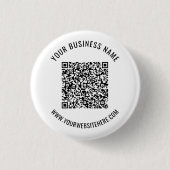 Uw QR Code Info Tekst Business Promotion Button (Voorkant)