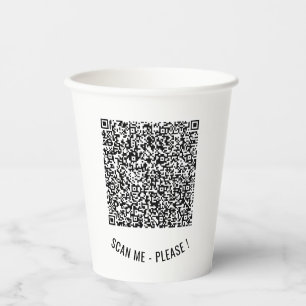 Uw QR code info tekst papier kopjes - kies kleuren Papieren Bekers