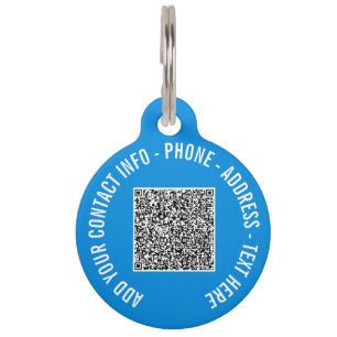 Uw QR Code Info Tekst Pet ID Tag Kies Kleuren Huisdierpenning
