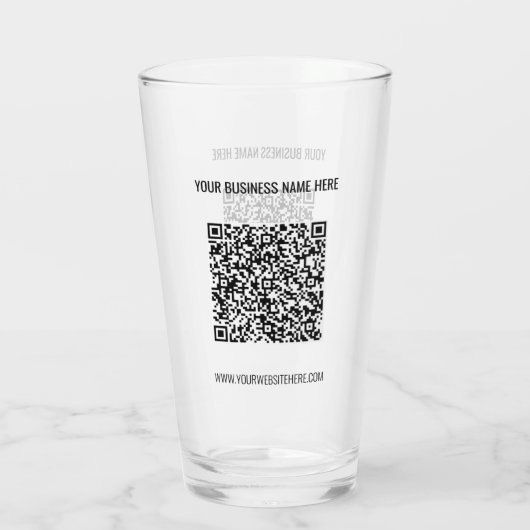 Uw QR Code Info Tekst Zakelijk Promotie Glas (Achterkant)