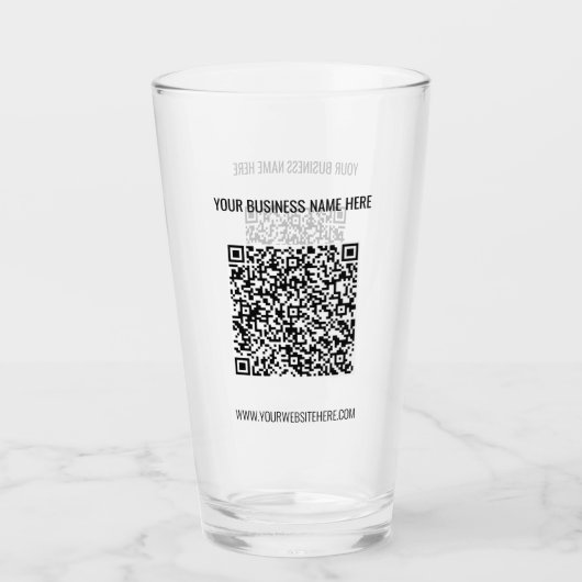 Uw QR Code Info Tekst Zakelijk Promotie Glas (Voorkant)
