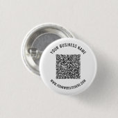 Uw QR-code info tekst Zakelijke promotieknop Ronde Button 3,2 Cm (Voorkant /achterkant)