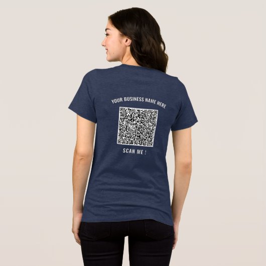 Uw QR-code Info Tri-Blend T-shirt Voorbeeld (Achterkant volledig)