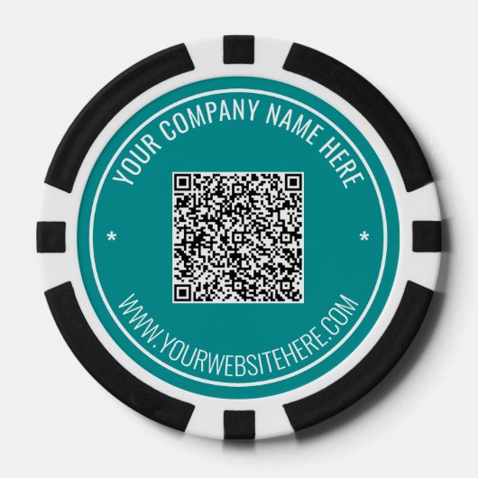 Uw QR-code infotekst Merk Pokerfiches Voorbeeld Poker Chips (Voorkant)