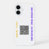 Uw QR-code iPhone Case Voorbeeld aangepaste tekst 16 Hoesje (Achterkant)